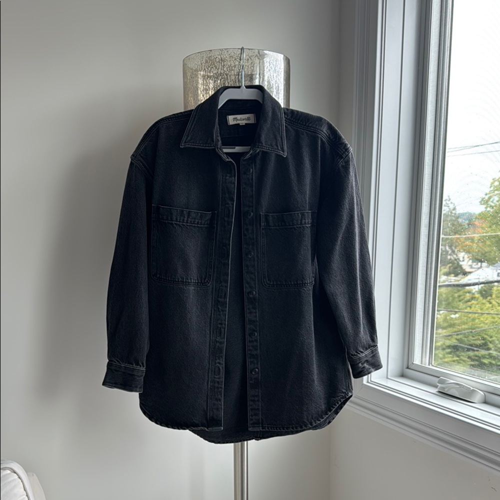 Madewell Charcoal Button-Up Denim Shirt